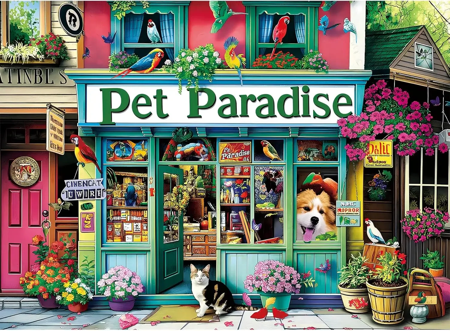 Pet Paradise Colorful Animal Shop Puzzle 1000 500 300 Pieces Parrots Cat Dog Flowers Fun Puzzle for Kids Birthday Gift Idea
Pet Paradise Colorful Animal Shop Puzzle 1000 500 300 Pieces Parrots Cat Dog Flowers Fun Puzzle for Kids Birthday Gift Idea