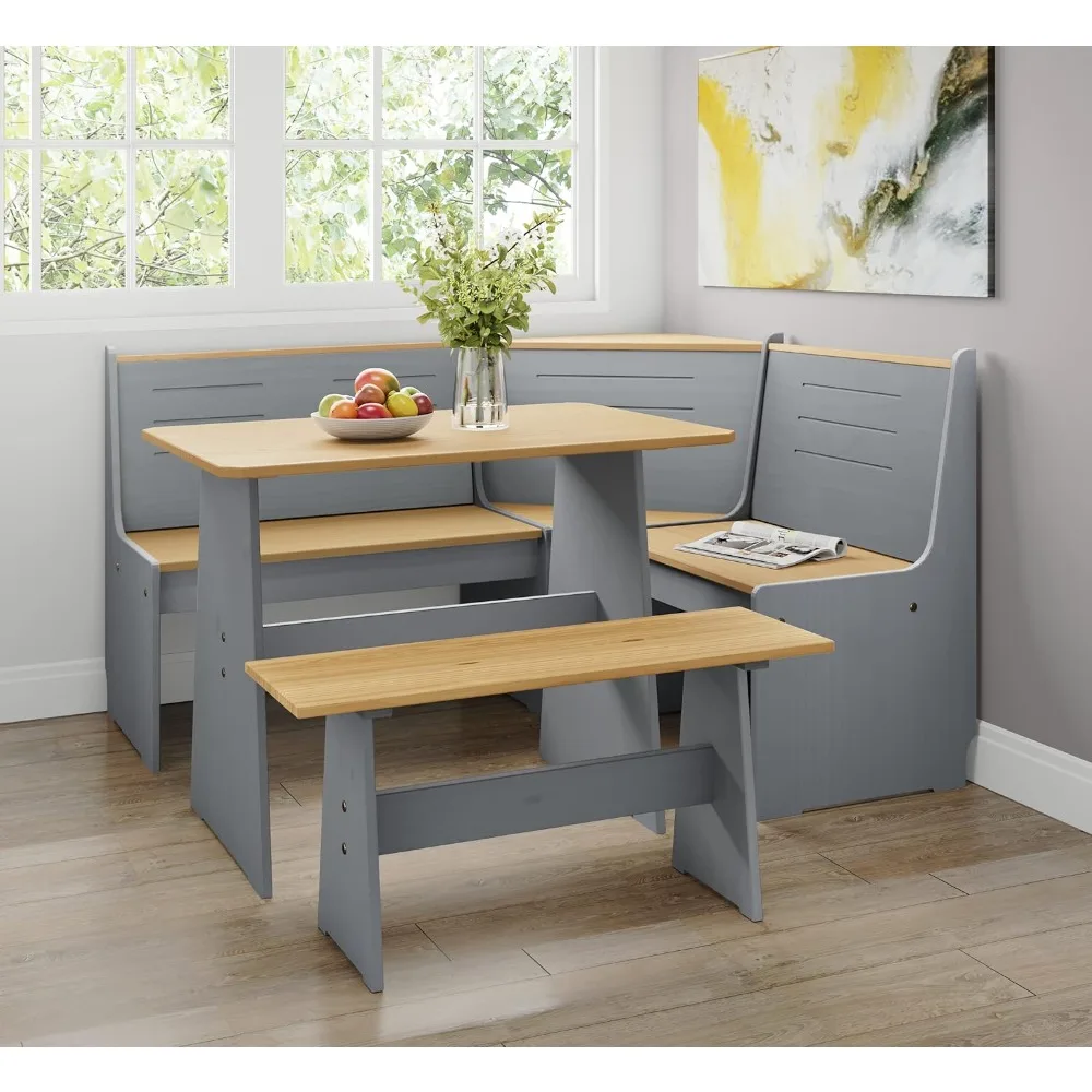 Dining Table Kitchen Bench Chair Set, Space-Saving 3-5 People Seat Reversible L-Shape for Family Home
Dining Table Kitchen Bench Chair Set, Space-Saving 3-5 People Seat Reversible L-Shape for Family Home