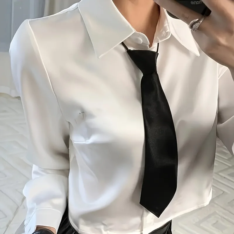 1 Elegant Women's Black Satin Tie - Polyester Fabric, Casual Uniform Suit Accessories, Stylish Everyday Wear, Party Style
1 Elegant Women's Black Satin Tie - Polyester Fabric, Casual Uniform Suit Accessories, Stylish Everyday Wear, Party Style