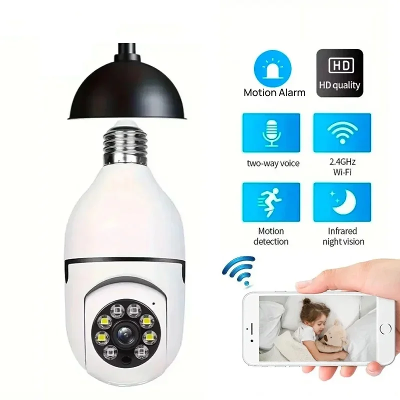 Tuya Smart Home 2.4G E27 Bulb Wifi Surveillance Camera HD Night Security Video Surveillance Supprt Two Way Audio Mobile Motion
Tuya Smart Home 2.4G E27 Bulb Wifi Surveillance Camera HD Night Security Video Surveillance Supprt Two Way Audio Mobile Motion