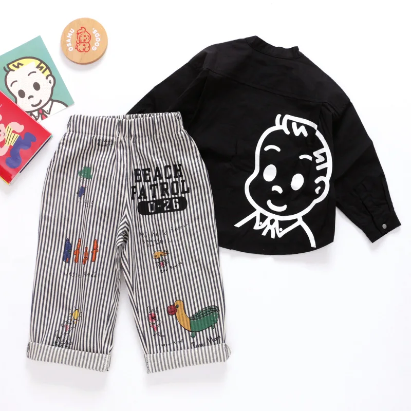 Spring and Autumn Boys' Pants Japanese Cartoon Cute Graffiti Striped Washed Pants Harem Pants Slacks
Spring and Autumn Boys' Pants Japanese Cartoon Cute Graffiti Striped Washed Pants Harem Pants Slacks