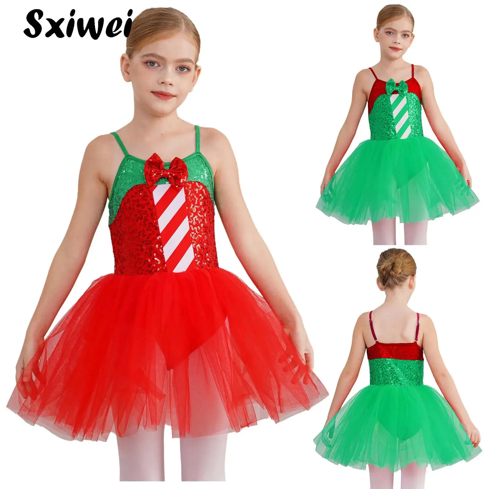 Kids Girl Shiny Sequin Christmas Santa Claus Costume Xmas Holiday Party Sequins Bowknot Striped Tutu Dress for Ballet Gymnastics
Kids Girl Shiny Sequin Christmas Santa Claus Costume Xmas Holiday Party Sequins Bowknot Striped Tutu Dress for Ballet Gymnastics