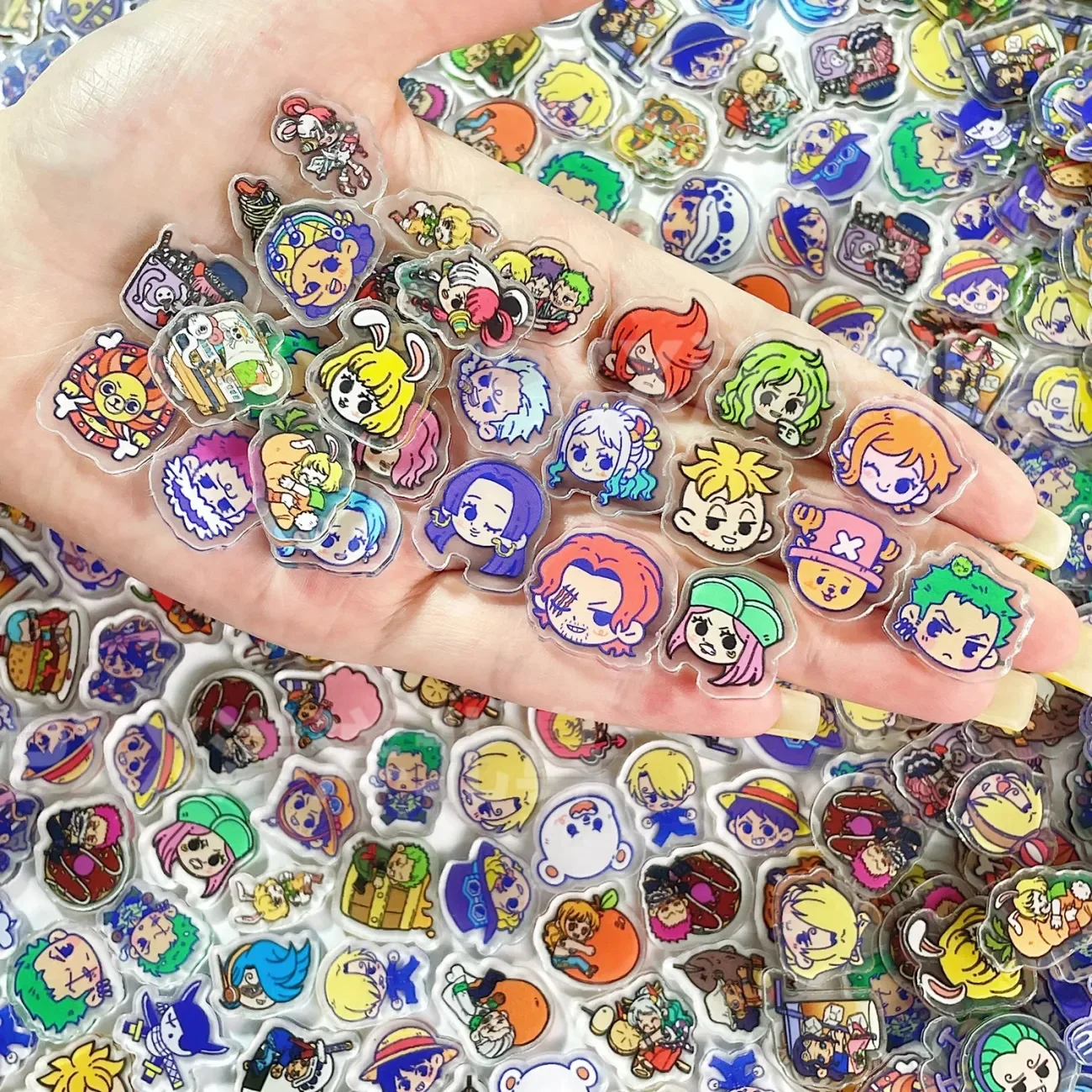 100pcs1/2cm One Piece acrylic board DIY accessories for decorating fridge magnets phone case materials anime cartoon gifts
100pcs1/2cm One Piece acrylic board DIY accessories for decorating fridge magnets phone case materials anime cartoon gifts