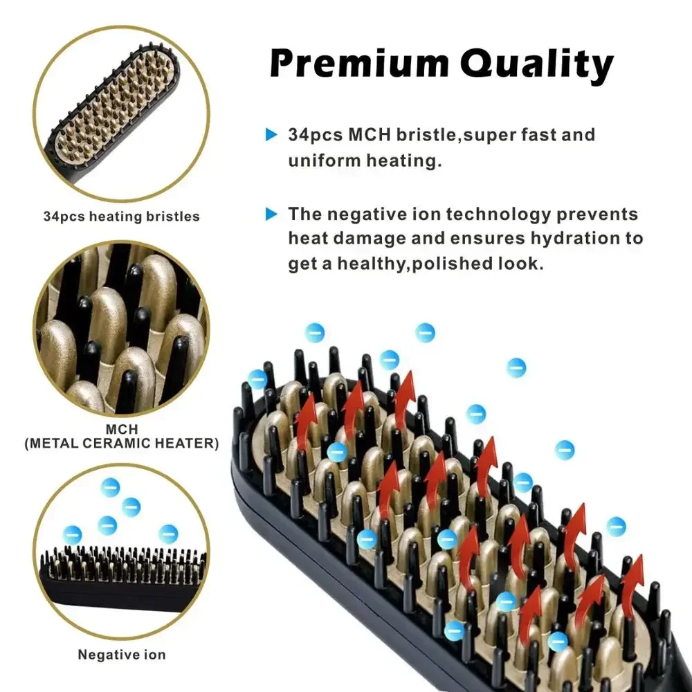 Fashion Hairstyle Comb Beard Brush Straightening Comb Multifunctional Hair Curler Quickly Heat Styling Artifact
Fashion Hairstyle Comb Beard Brush Straightening Comb Multifunctional Hair Curler Quickly Heat Styling Artifact