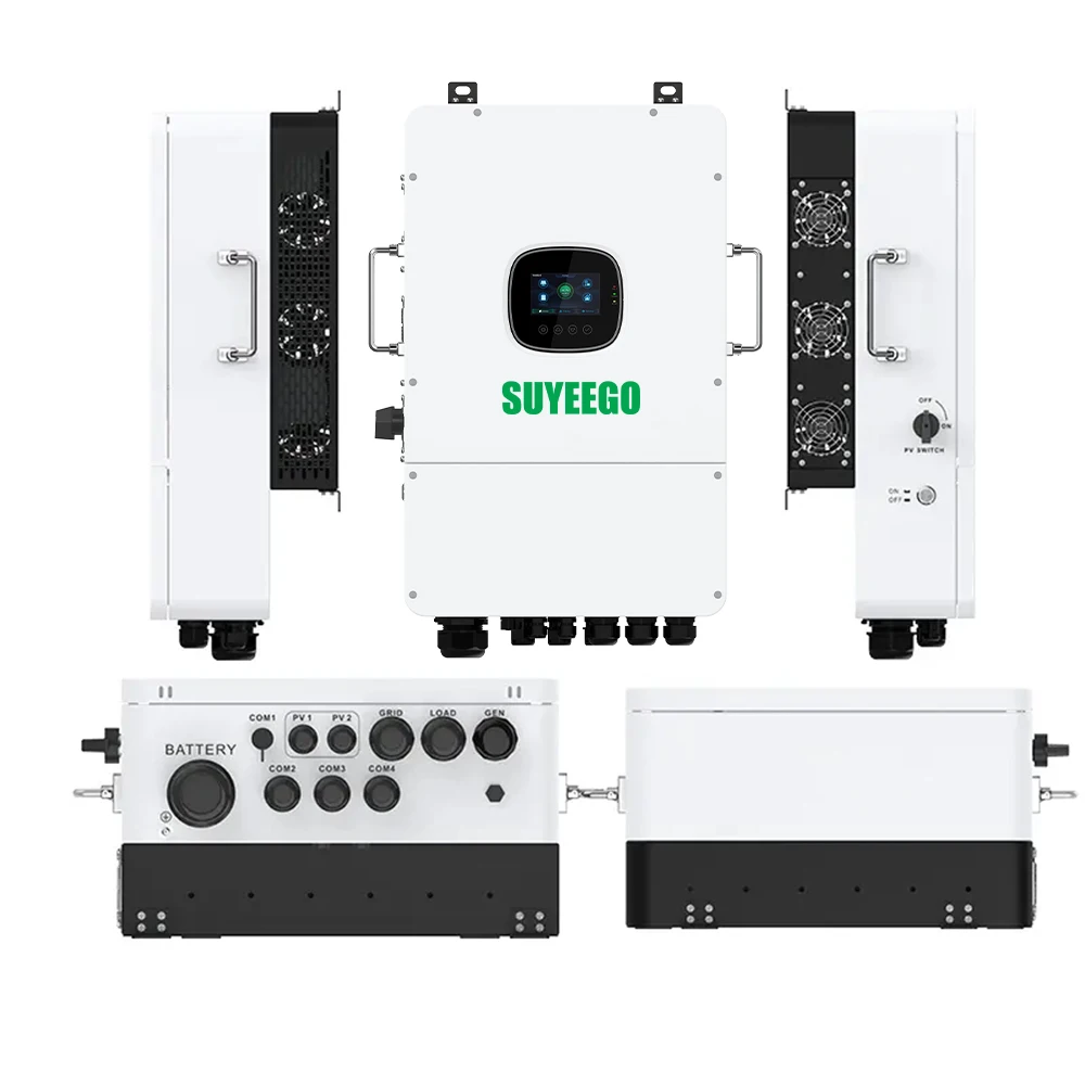 SUYEEGO 6kw 8kw 10kw 12kw IP65 Home Solar System RS485 LCD Display Multiple Safety Approvals Single Parallel Hybrid Inverter
SUYEEGO 6kw 8kw 10kw 12kw IP65 Home Solar System RS485 LCD Display Multiple Safety Approvals Single Parallel Hybrid Inverter
