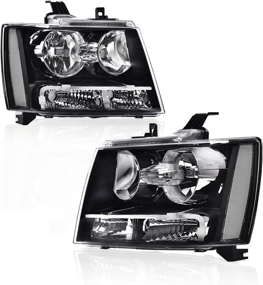 Headlights Assembly, Compatible with 2007 2008 2009 2010 2011 2012 2013 2014 Chevy Suburban/ 2007-2013 Tahoe Avalanche bumper He 
Headlights Assembly, Compatible with 2007 2008 2009 2010 2011 2012 2013 2014 Chevy Suburban/ 2007-2013 Tahoe Avalanche bumper He