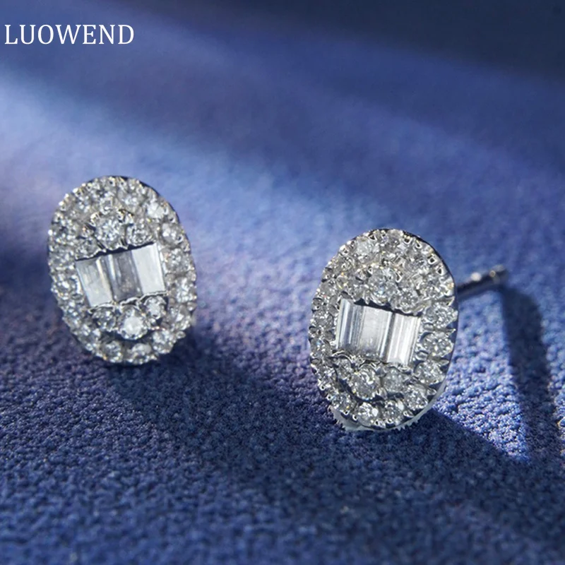 Серьги LUOWEND из белого золота 18 карат, классические элегантные стильные серьги-гвоздики с натуральными бриллиантами, женские серьги, ювелирные изделия, Подарок на годовщину
Серьги LUOWEND из белого золота 18 карат, классические элегантные стильные серьги-гвоздики с натуральными бриллиантами, женские серьги, ювелирные изделия, Подарок на годовщину