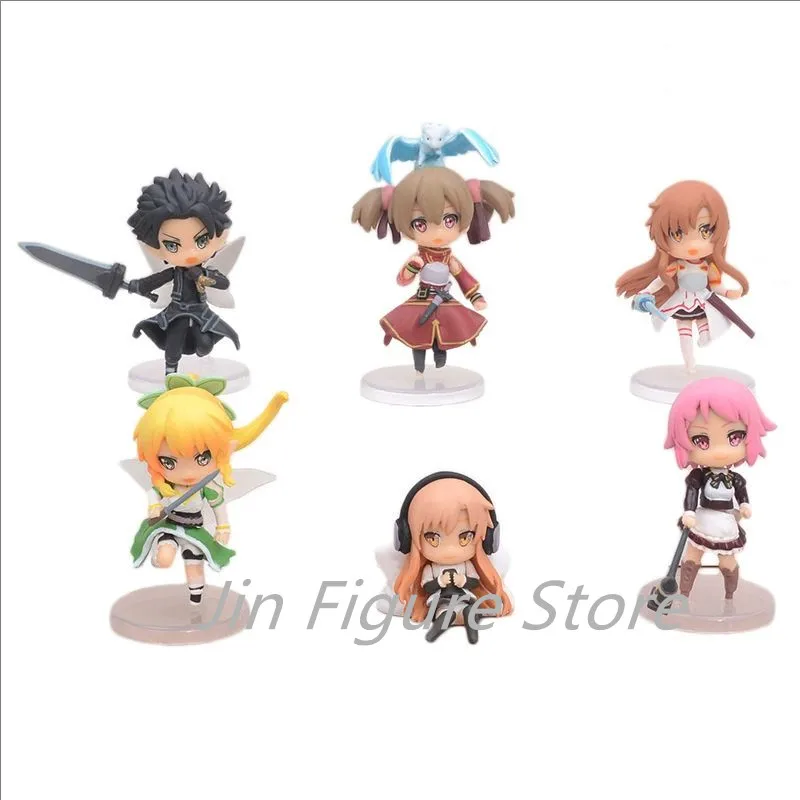 6 Pcs Anime Sword Art Onlin Action Figures Black Swordsman Boy PVC Model Elvish Wizards And Knights Collection Kid Gift Toy
6 Pcs Anime Sword Art Onlin Action Figures Black Swordsman Boy PVC Model Elvish Wizards And Knights Collection Kid Gift Toy