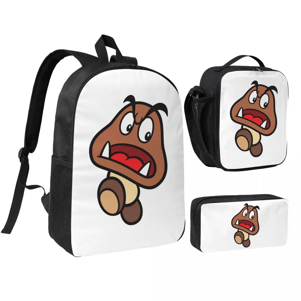 Cartoon Game Goomba Face Backpack Boys Girls BookBag School Bag Computer Shoulder Bags 3ps Insulated Lunch Bag Pencil Case
Cartoon Game Goomba Face Backpack Boys Girls BookBag School Bag Computer Shoulder Bags 3ps Insulated Lunch Bag Pencil Case