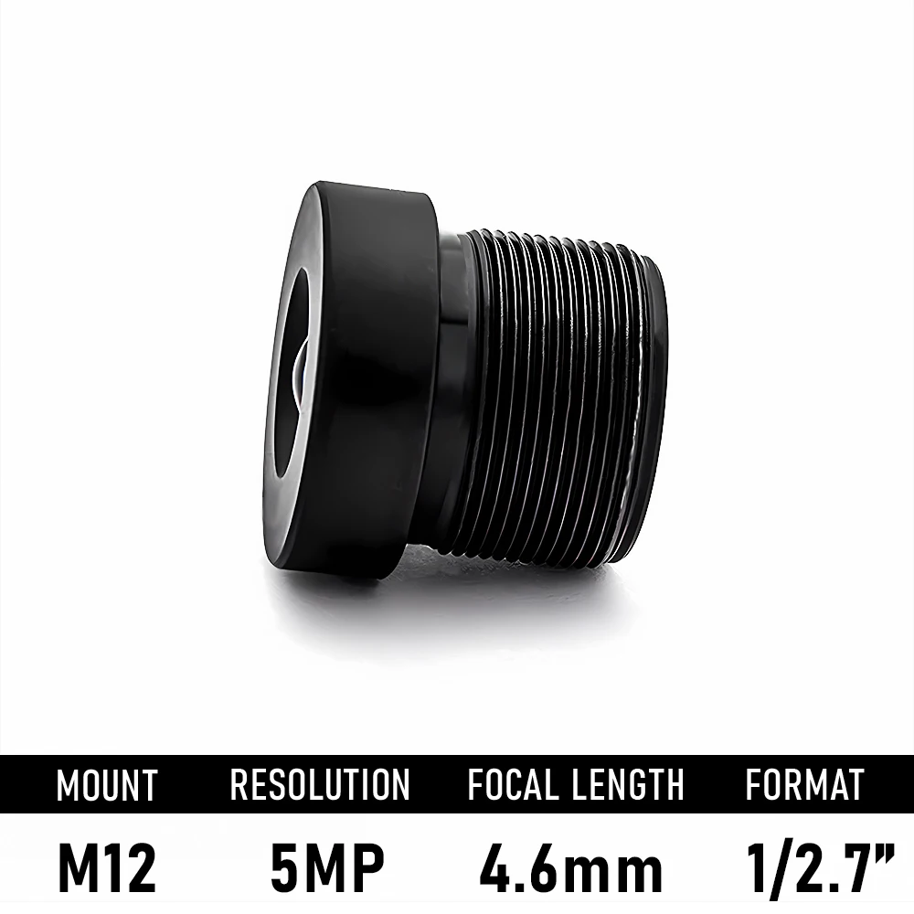 5MP HD No Distortion CCTV Lens M12 Mount 4.6mm Focal Length F2.4 Aperture 1/2.7" Format with 650nm IR Filter for Security Camera
5MP HD No Distortion CCTV Lens M12 Mount 4.6mm Focal Length F2.4 Aperture 1/2.7" Format with 650nm IR Filter for Security Camera
