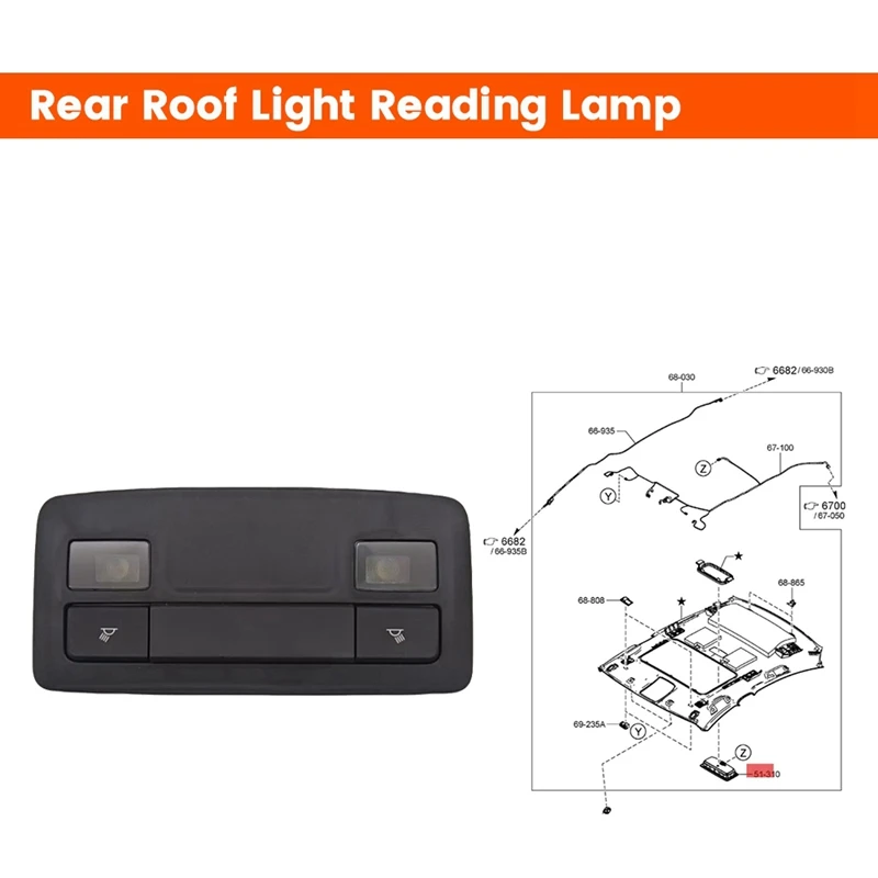Car Interior Rear Roof Light Reading Lamp GRF5-51-310A For Mazda 6 GL CX-8 CX-9 2016-2023 Dome Map Light GRF551310A02
Car Interior Rear Roof Light Reading Lamp GRF5-51-310A For Mazda 6 GL CX-8 CX-9 2016-2023 Dome Map Light GRF551310A02