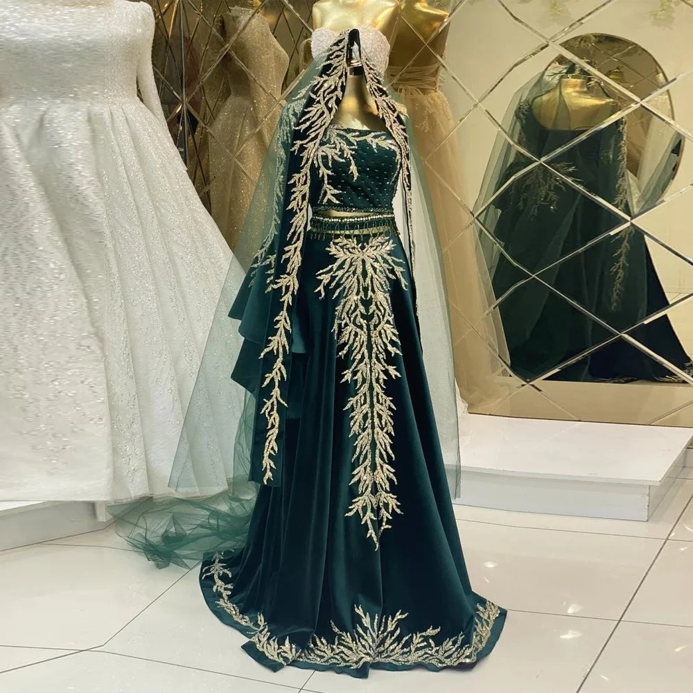 Green Moroccan Caftan Formal Evening Dresses A-line Long Sleeves Appliques Prom Dresses Arabic Party Dresses Customized
Green Moroccan Caftan Formal Evening Dresses A-line Long Sleeves Appliques Prom Dresses Arabic Party Dresses Customized