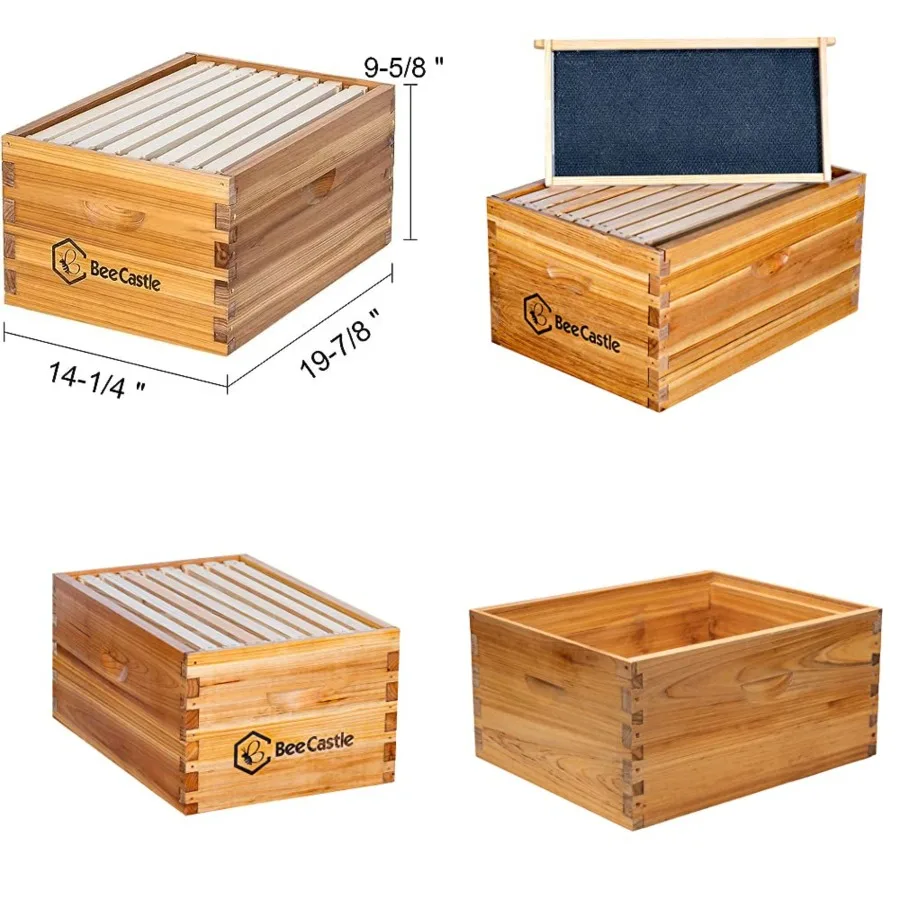 BeeCastle Heavy Wax Coated Langstroth Unassembled Deep/Brood Box with s and Beeswax Coated Foundation Sheet
BeeCastle Heavy Wax Coated Langstroth Unassembled Deep/Brood Box with s and Beeswax Coated Foundation Sheet