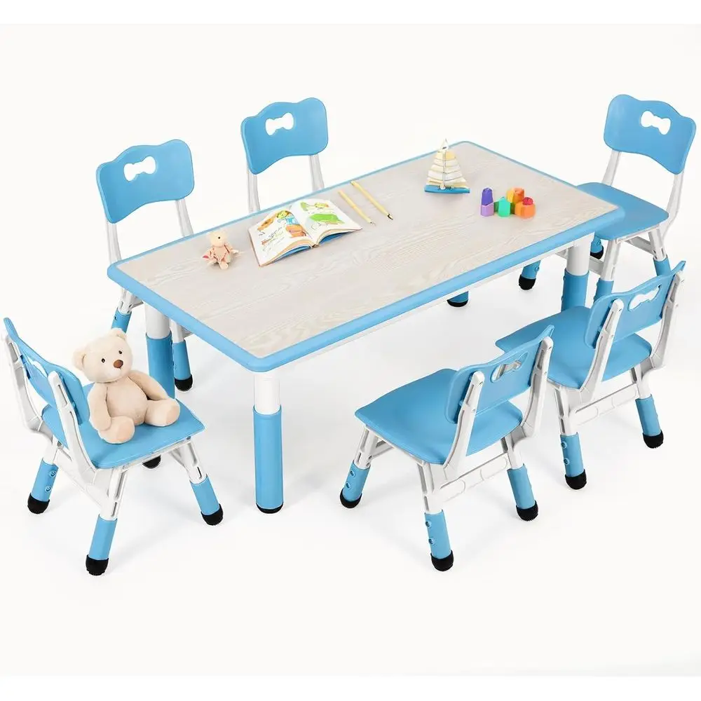 Kids Table and 6 Chairs Set, Height Adjustable Graiti Desk, Preschool Activity Art Crat Table, or Daycare Classroom Home Boys an
Kids Table and 6 Chairs Set, Height Adjustable Graiti Desk, Preschool Activity Art Crat Table, or Daycare Classroom Home Boys an