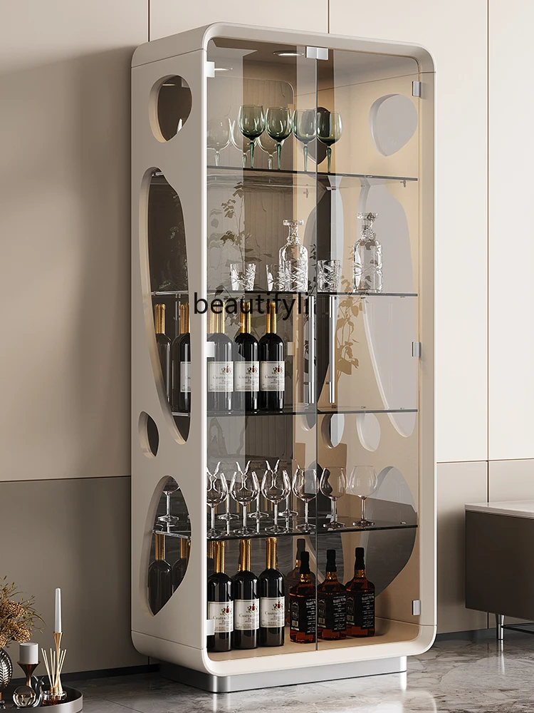 Living room wine cabinet display household TV side wine cabinet glass light luxury high-end
Living room wine cabinet display household TV side wine cabinet glass light luxury high-end