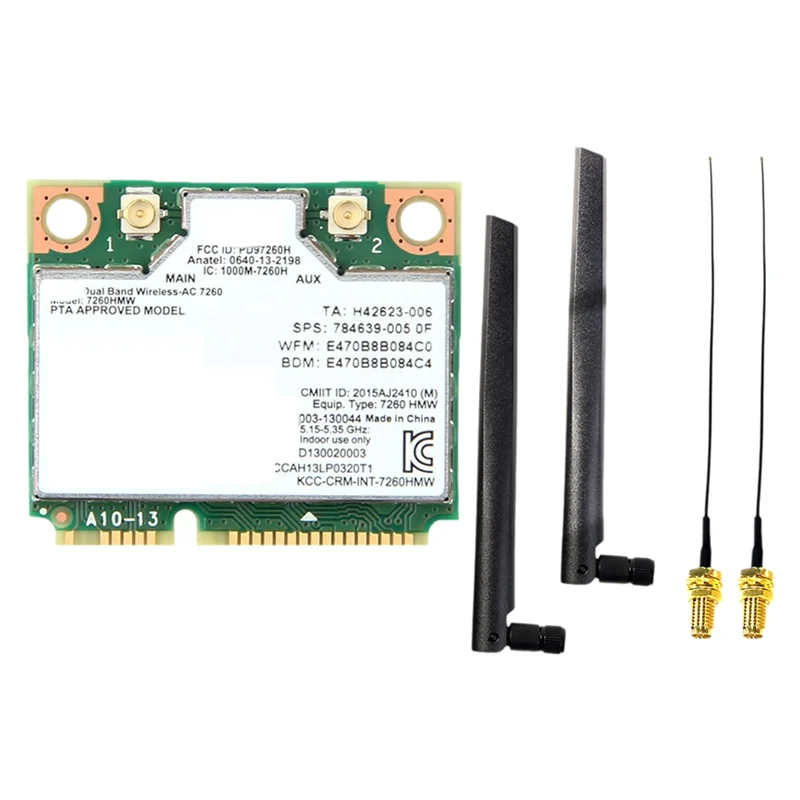 [EYEL!NEW!】 1200M 2.4G/5G Dual-Band AC7260 Wireless WIFI5 Network Card Bluetooth 4.0 Gigabit AC7260 Wifi Card
[EYEL!NEW!】 1200M 2.4G/5G Dual-Band AC7260 Wireless WIFI5 Network Card Bluetooth 4.0 Gigabit AC7260 Wifi Card