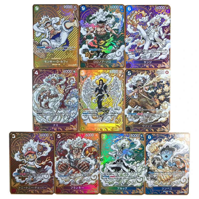 63X88Mm 10Pcs/set Diy Self Made One Piece All Members of The Straw Hats In Nika Form Collection Card Anime Cards Gift Toys
63X88Mm 10Pcs/set Diy Self Made One Piece All Members of The Straw Hats In Nika Form Collection Card Anime Cards Gift Toys