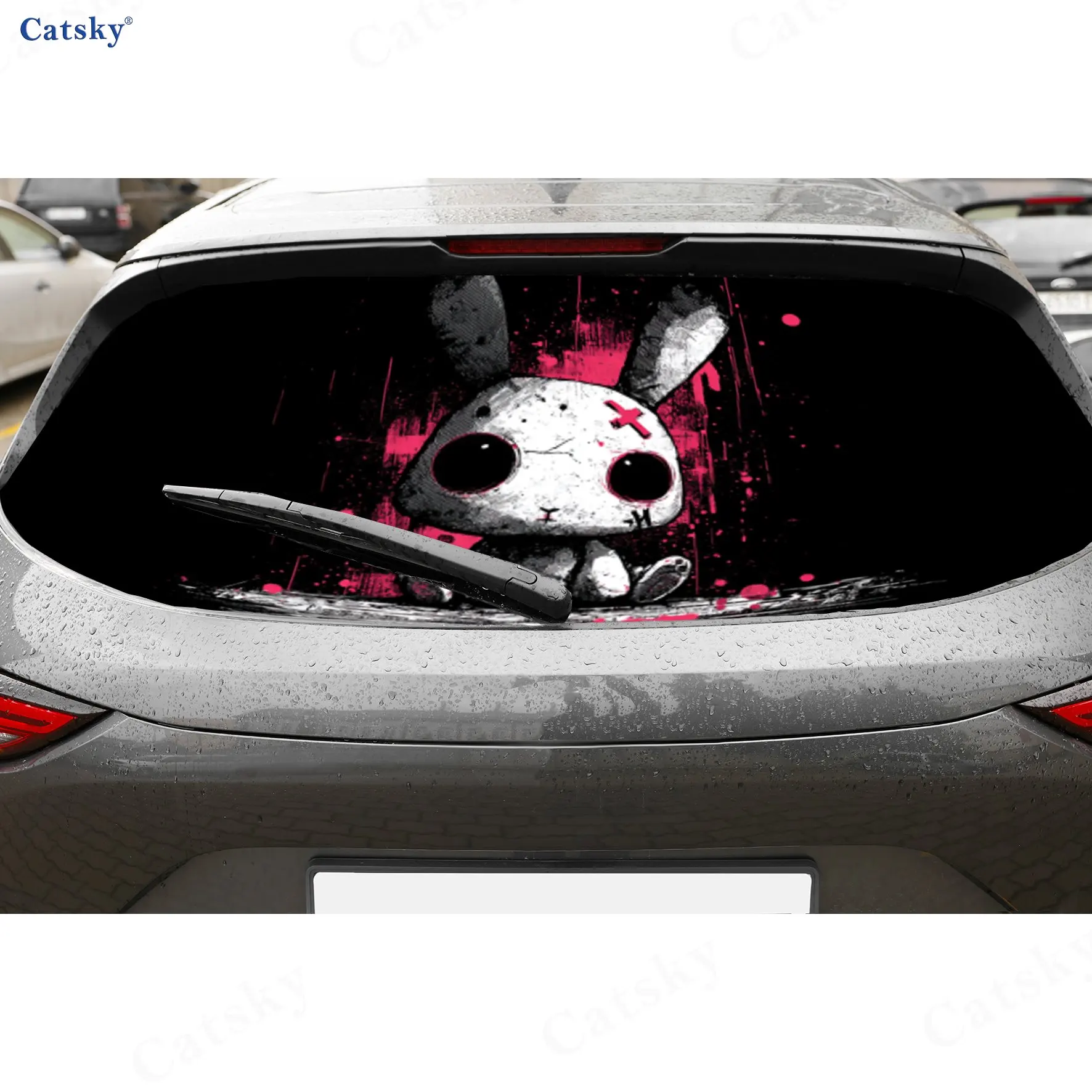 Gothic Yandere Bunny PVC Perforated Car Vinyl Wraps, Durable Car Windshield Sticker, Waterproof Car Window Decal
Gothic Yandere Bunny PVC Perforated Car Vinyl Wraps, Durable Car Windshield Sticker, Waterproof Car Window Decal