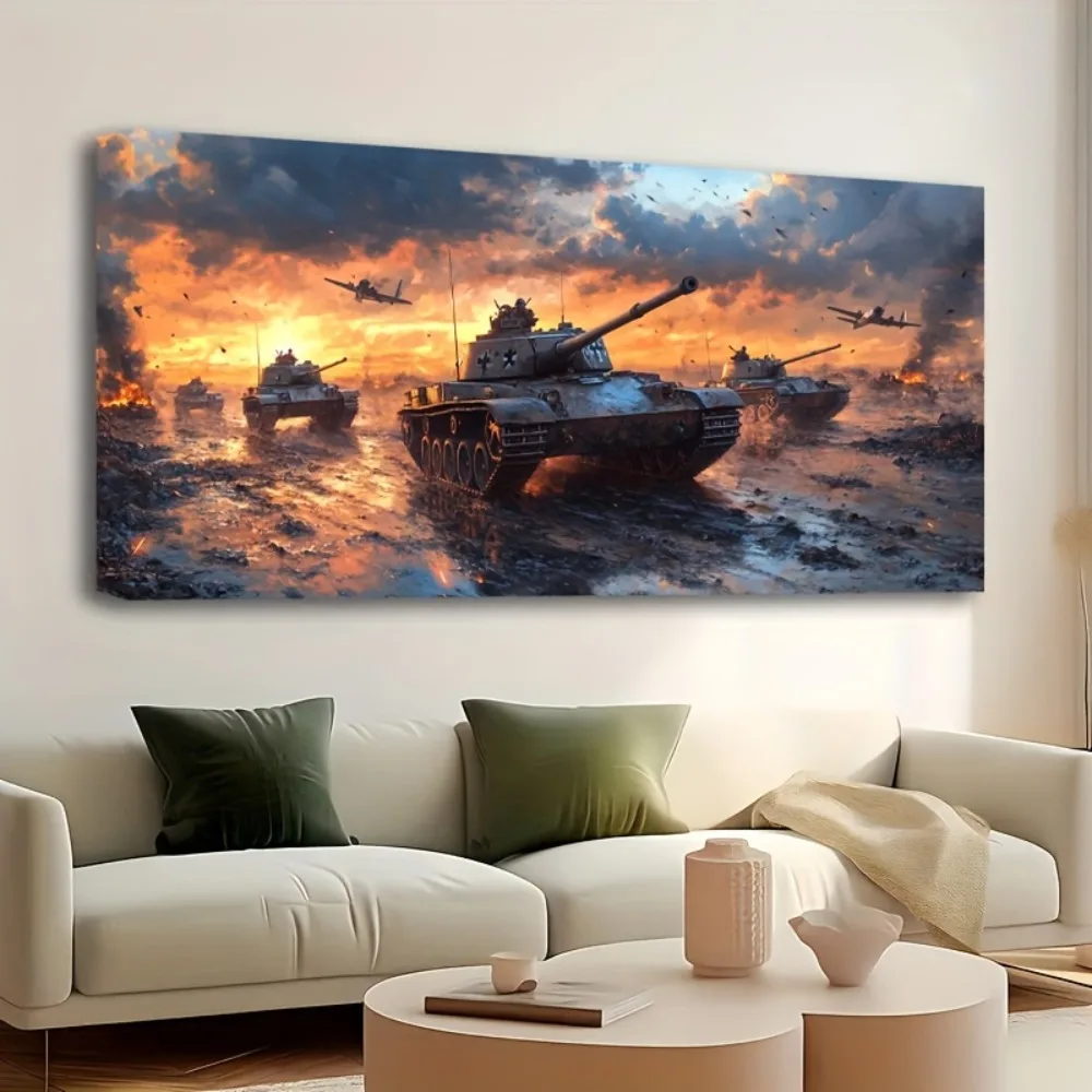 Eye-catching tank and aircraft battle scenes canvas wall art - 1.5 inch thick pine frame, interior trim
Eye-catching tank and aircraft battle scenes canvas wall art - 1.5 inch thick pine frame, interior trim