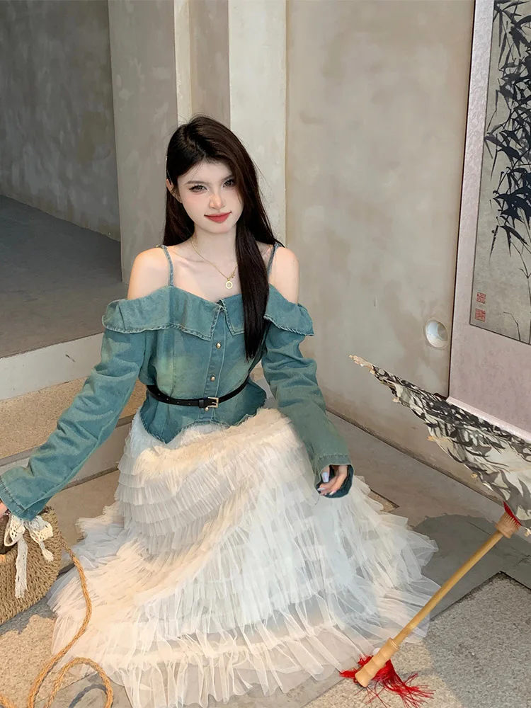 Women's Summer One Shoulder Denim Shirt Shirts & Blouses Short Sleeve Women's Sumer Clothes Women's Shirt Y2k Top Women
Women's Summer One Shoulder Denim Shirt Shirts & Blouses Short Sleeve Women's Sumer Clothes Women's Shirt Y2k Top Women