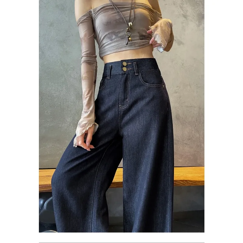 Women's High Waist Wide Leg Jeans Light Blue Y2K Korean Style Spring Summer Loose Elastic Denim Straight Leg Pants
Women's High Waist Wide Leg Jeans Light Blue Y2K Korean Style Spring Summer Loose Elastic Denim Straight Leg Pants