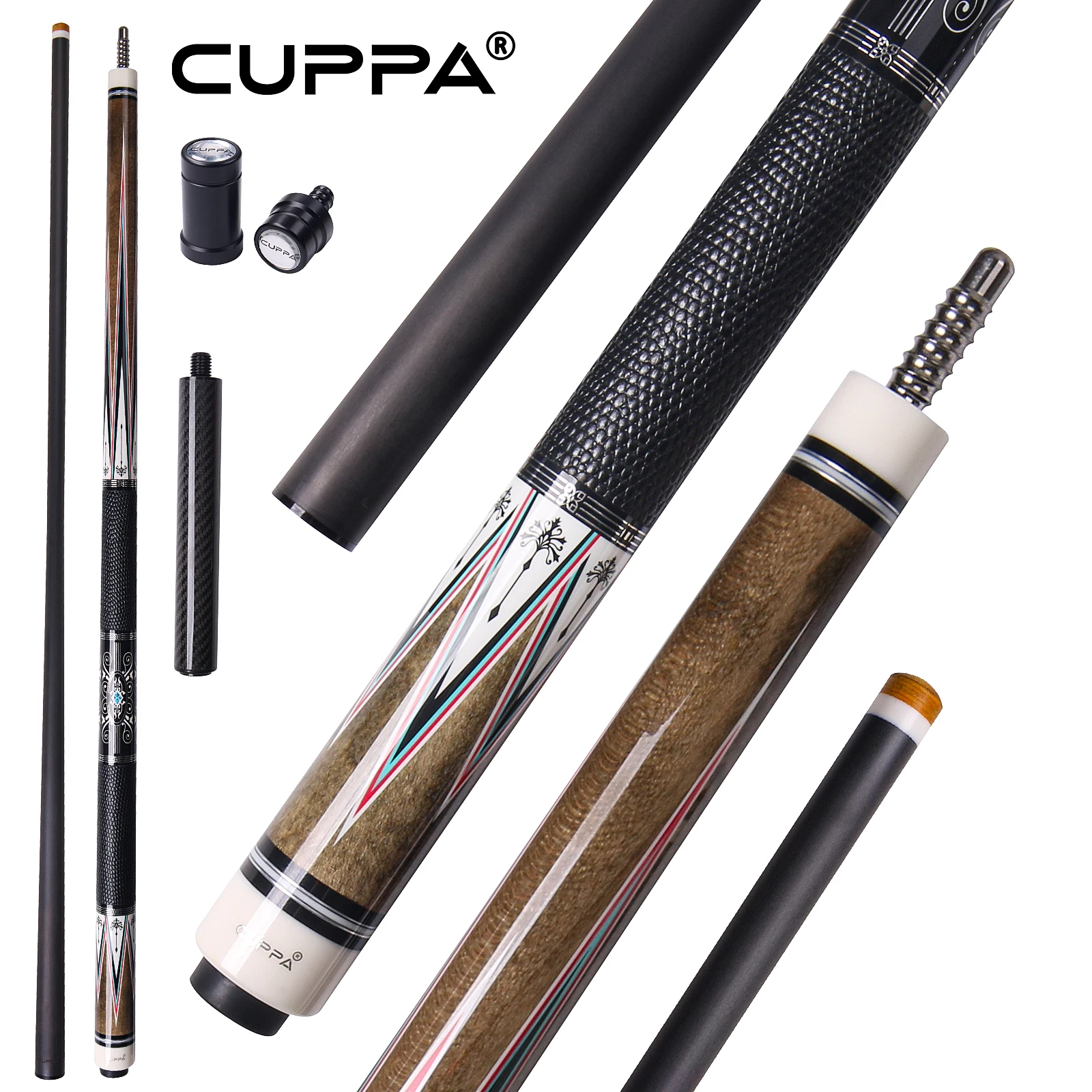 CUPPA Professional Pool Cue Carbon Fiber Shaft Low Deflection Billiard cue with Case 12.5mm Tip Radial Joint for Club
CUPPA Professional Pool Cue Carbon Fiber Shaft Low Deflection Billiard cue with Case 12.5mm Tip Radial Joint for Club