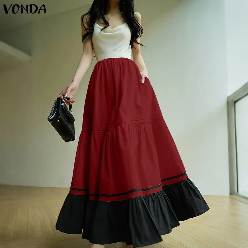 VONDA Women Long Skirts Color Patchwork Casual Maxi Bottoms Summer Elastic Waist Jupes Faldas Saia 2026 Oversized Ruffled Skirts
VONDA Women Long Skirts Color Patchwork Casual Maxi Bottoms Summer Elastic Waist Jupes Faldas Saia 2026 Oversized Ruffled Skirts