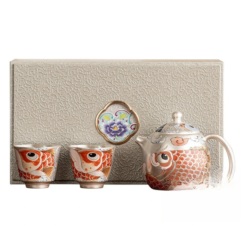 Kung Fu tea set, light luxury and high-end household tea, one pot and two cups gift box
Kung Fu tea set, light luxury and high-end household tea, one pot and two cups gift box