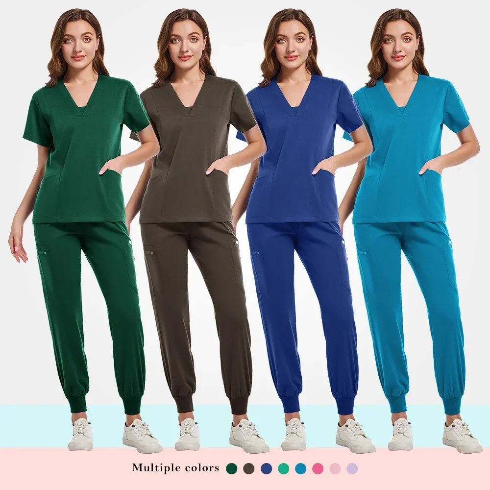 Women's Nurse Shirt Frosted set Stylish V-neck plus size nursing shirt Beautiful solid color overalls frosted top and pants
Women's Nurse Shirt Frosted set Stylish V-neck plus size nursing shirt Beautiful solid color overalls frosted top and pants
