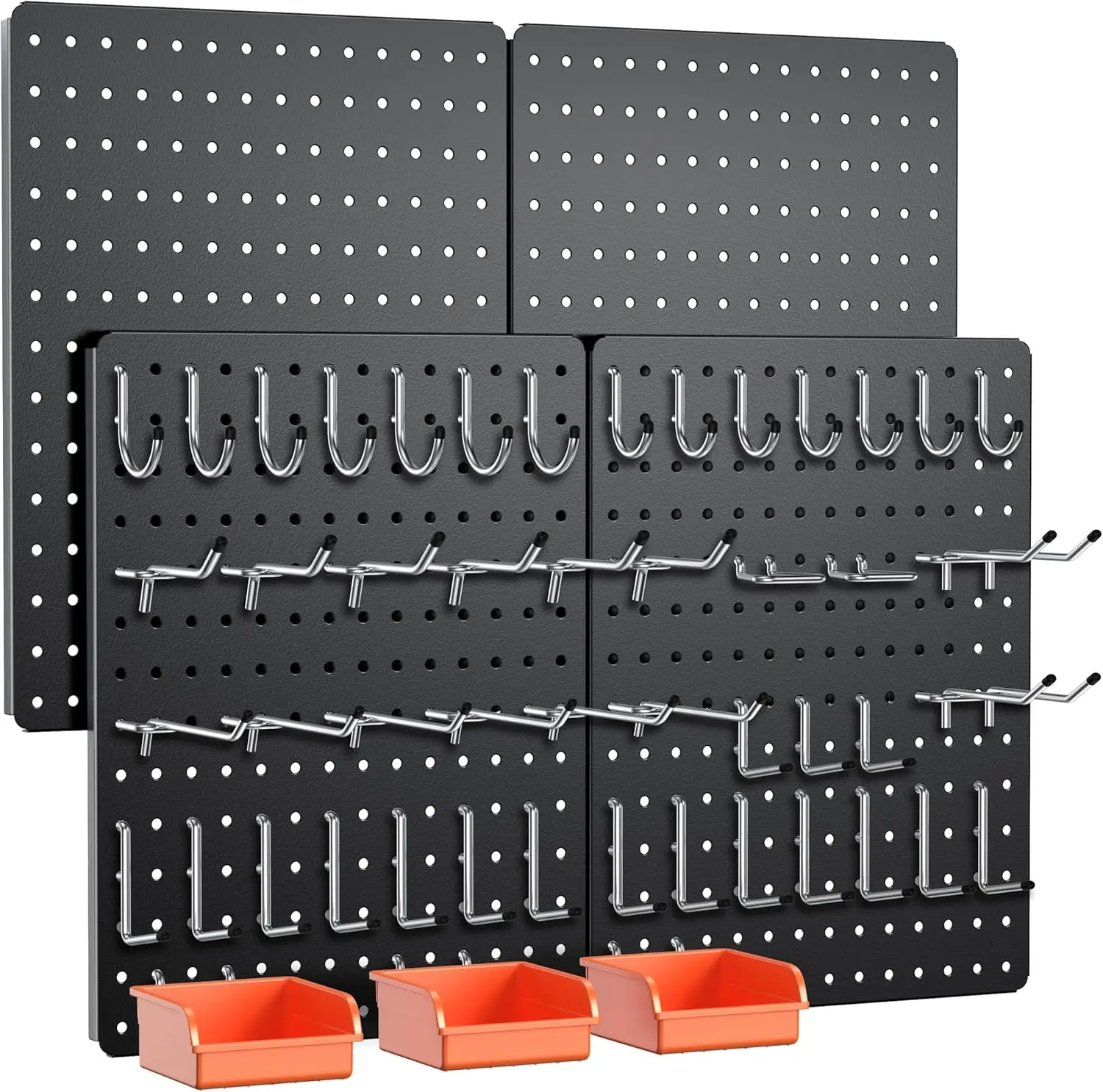Heavy Duty Pegboard Kit, 110pcs Metal Pegboard with 4 Panels and Hook Locks for Garage Tool Storage
Heavy Duty Pegboard Kit, 110pcs Metal Pegboard with 4 Panels and Hook Locks for Garage Tool Storage