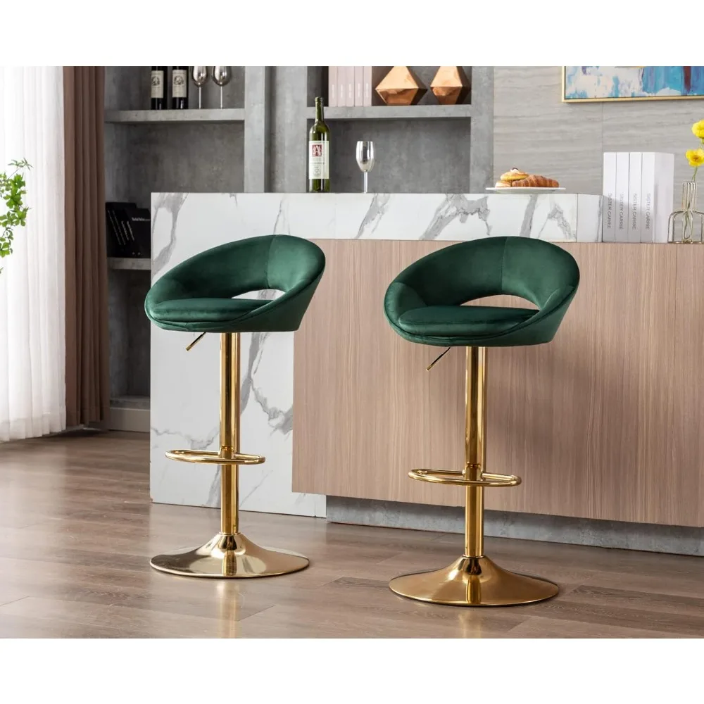 Counter Height Bar Stools Set of 2 Swivel Barstools with Low Back Modern Adjustable Bar Chairs with Gold Base Upholstered Velve
Counter Height Bar Stools Set of 2 Swivel Barstools with Low Back Modern Adjustable Bar Chairs with Gold Base Upholstered Velve