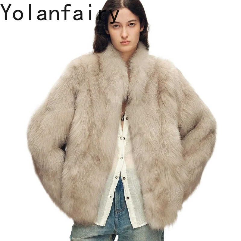 YOLANFAIRY High-end Real Fox Fur Coat Women Luxury Winter Hand Dyed Gradient Print Two-Tone Fashion Elegant Warm Fur Outerwear
YOLANFAIRY High-end Real Fox Fur Coat Women Luxury Winter Hand Dyed Gradient Print Two-Tone Fashion Elegant Warm Fur Outerwear