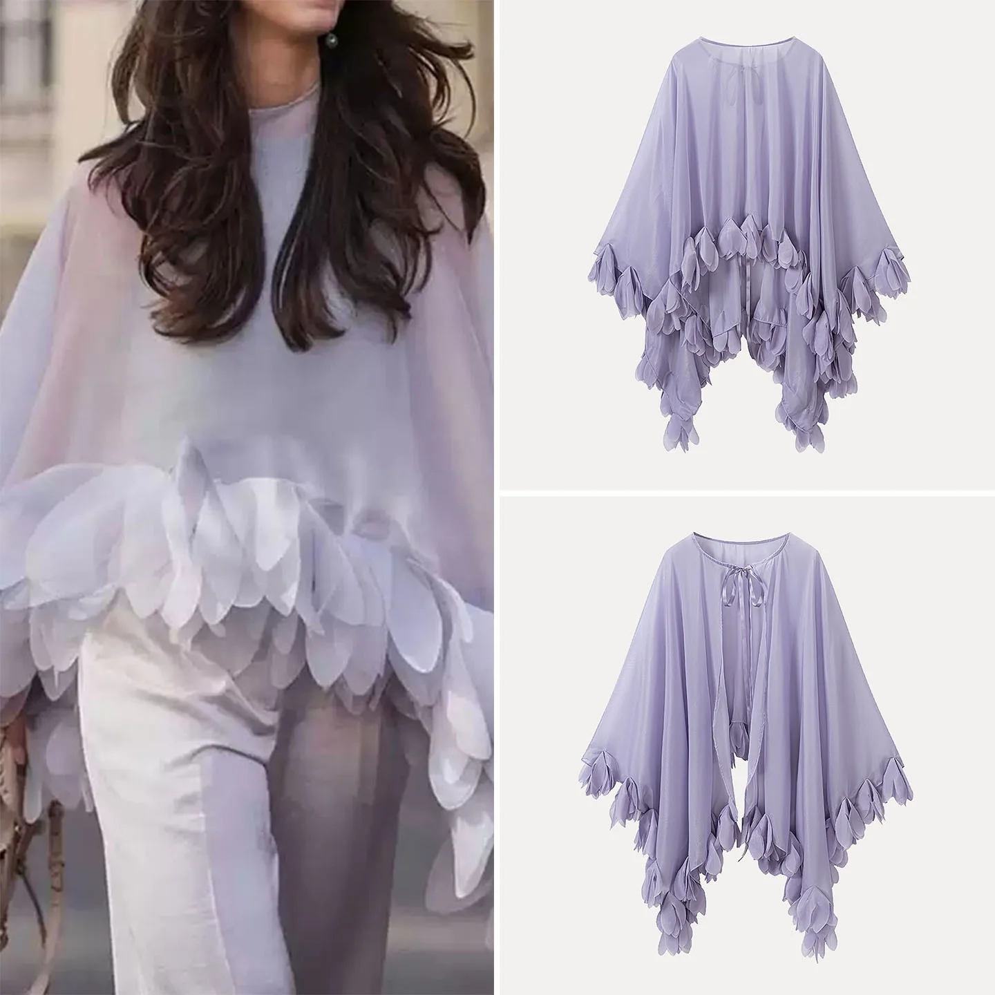 Fashionable Simple Asymmetrical Cloak Shoulder Pads Sun Protection Top Women's Summer Clothing European Style Loose Batwing S...
Fashionable Simple Asymmetrical Cloak Shoulder Pads Sun Protection Top Women's Summer Clothing European Style Loose Batwing S...