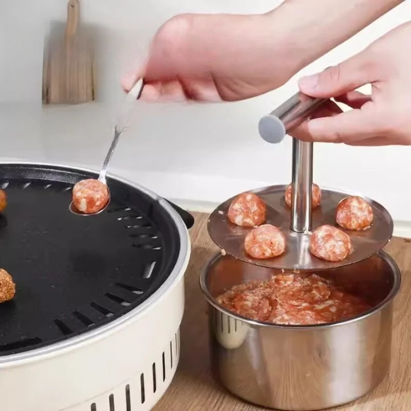 Ball maker Stainless steel hand-pressed ball making artifact Household meatball fish ball shrimp slippery maker mold
Ball maker Stainless steel hand-pressed ball making artifact Household meatball fish ball shrimp slippery maker mold