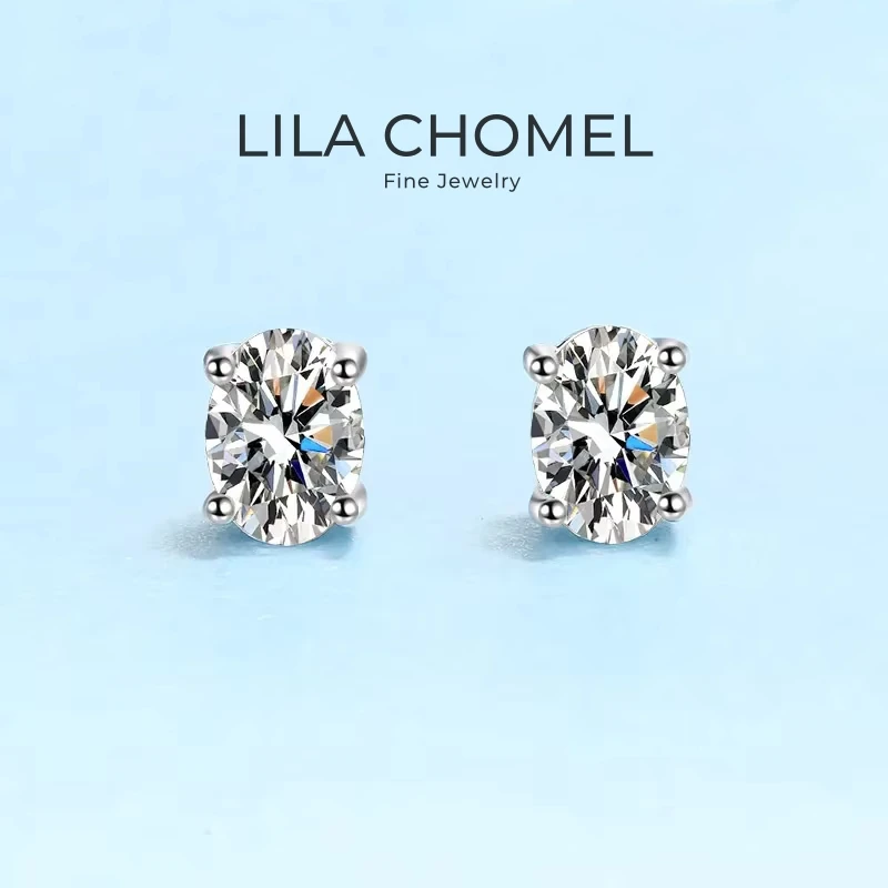 Birthday Gift Girl 18K White Gold 0.5/1/2ct Oval Cut Moissanite Diamond D Color Earplug Stud Earrings Women Wedding Fine Jewelry
Birthday Gift Girl 18K White Gold 0.5/1/2ct Oval Cut Moissanite Diamond D Color Earplug Stud Earrings Women Wedding Fine Jewelry