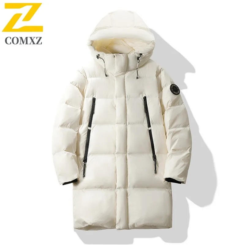 COMXZ Hooded Long Down Jacket for Men Outdoor Hike Wind Resistant Warm Parka Pure Color Journey Windproof Light Winter Down Coat
COMXZ Hooded Long Down Jacket for Men Outdoor Hike Wind Resistant Warm Parka Pure Color Journey Windproof Light Winter Down Coat