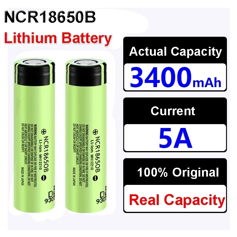 1-20PCS Original 18650 Lithium-ion Battery 3400mAh 3.7V NCR18650B Rechargeable Battery Flat for Flashlight LED Lamp Power Bank
1-20PCS Original 18650 Lithium-ion Battery 3400mAh 3.7V NCR18650B Rechargeable Battery Flat for Flashlight LED Lamp Power Bank