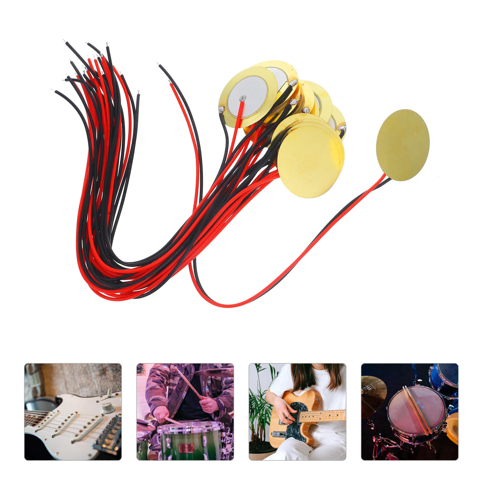15Pcs Acoustic Guitar Piezo Pickup Brass Transducer Long Cable Easy Install for Drum Trigger Contact Microphone Piezoelectric
15Pcs Acoustic Guitar Piezo Pickup Brass Transducer Long Cable Easy Install for Drum Trigger Contact Microphone Piezoelectric