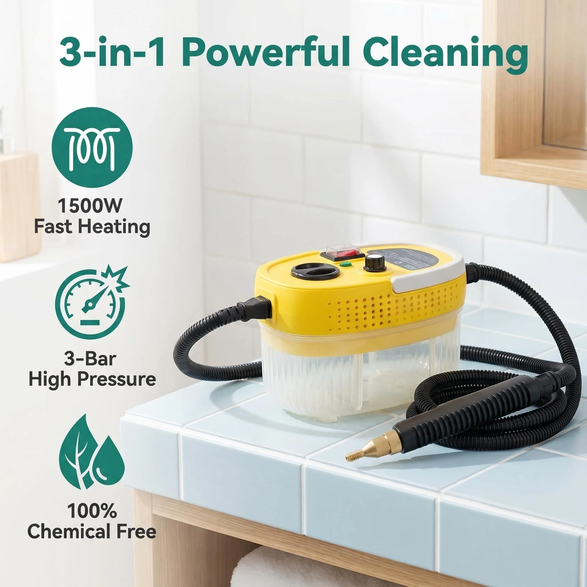Euro - Standard 1500W High - Temperature Steam Cleaner, High - Pressure Washer for Home, Removes Dirt and Oil, 1200ml Capacity
Euro - Standard 1500W High - Temperature Steam Cleaner, High - Pressure Washer for Home, Removes Dirt and Oil, 1200ml Capacity