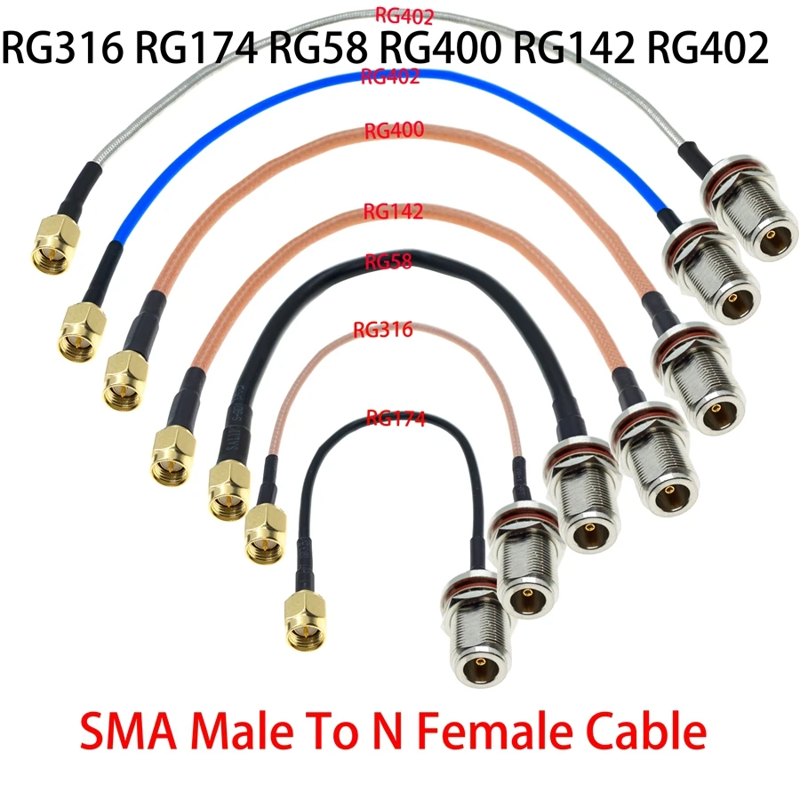 SMA male To N female jack Connector RF Coax Coaxial Cable Wire Pigtail Jumper Extension RG316 RG58 RG174 RG142 RG400 RG402 RG405
SMA male To N female jack Connector RF Coax Coaxial Cable Wire Pigtail Jumper Extension RG316 RG58 RG174 RG142 RG400 RG402 RG405