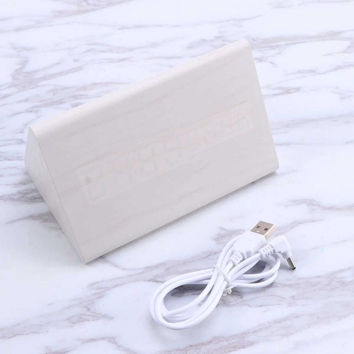 LED Desk Wood Digital Alarm Clock White Wood Blue Display Adjustable Brightness Temperature Night Mode Silent Alarm for Home
LED Desk Wood Digital Alarm Clock White Wood Blue Display Adjustable Brightness Temperature Night Mode Silent Alarm for Home