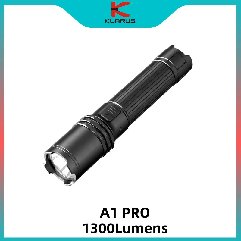 Klarus A1 Pro 1300Lumens Type-C Rechargeable LED Flashlight 280M Beam Distance Tactical Troch With 18650 2600mAh Battery
Klarus A1 Pro 1300Lumens Type-C Rechargeable LED Flashlight 280M Beam Distance Tactical Troch With 18650 2600mAh Battery