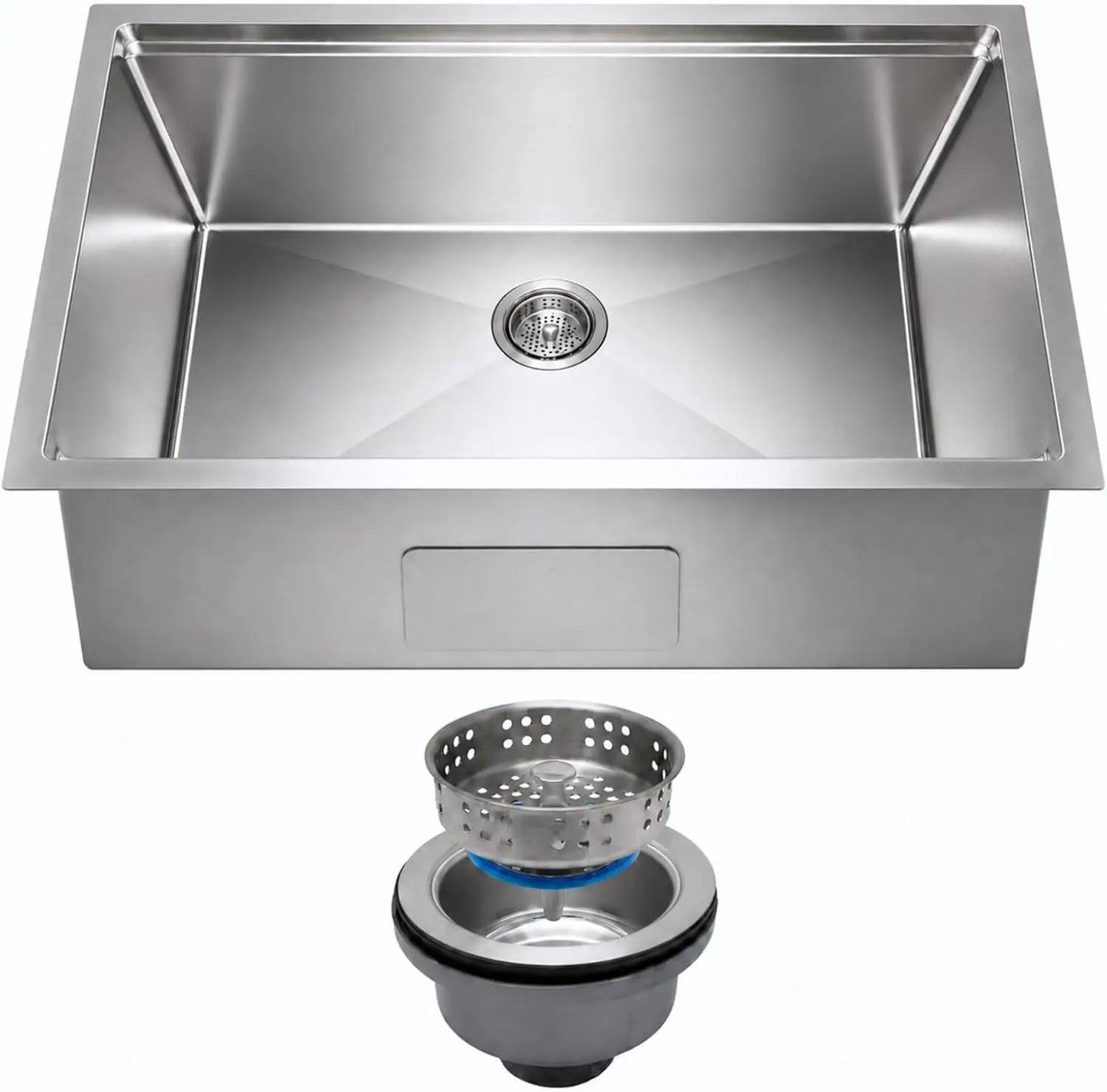 30 Inch Undermount Kitchen Sink - 11 Gauge 3mm Stainless Steel Single Bowl with Integrated Ledge, X-Shaped Drain
30 Inch Undermount Kitchen Sink - 11 Gauge 3mm Stainless Steel Single Bowl with Integrated Ledge, X-Shaped Drain