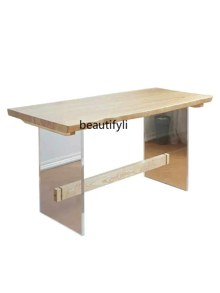 Acrylic Solid Wood Dining Table Designer Model Ash Wood Large Board Workbench Dining Table and Chair Living Room Home Simple
Acrylic Solid Wood Dining Table Designer Model Ash Wood Large Board Workbench Dining Table and Chair Living Room Home Simple