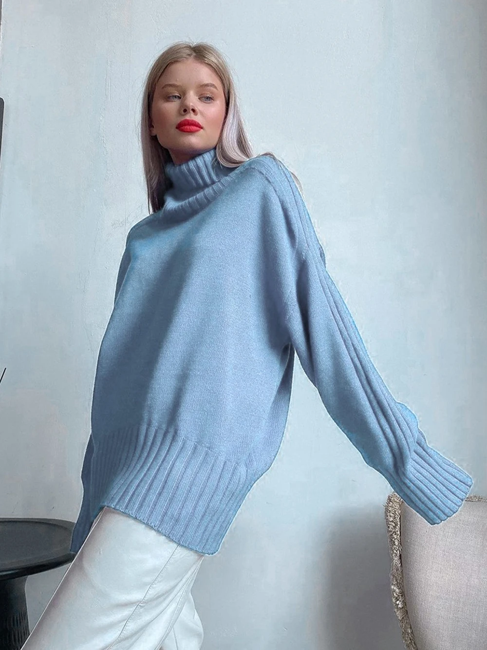 Wixra Women Turtleneck Loose Basic Sweater Knitted Pullover Knitwear Autumn Winter Knitted Top Casual Basic Sweater
Wixra Women Turtleneck Loose Basic Sweater Knitted Pullover Knitwear Autumn Winter Knitted Top Casual Basic Sweater