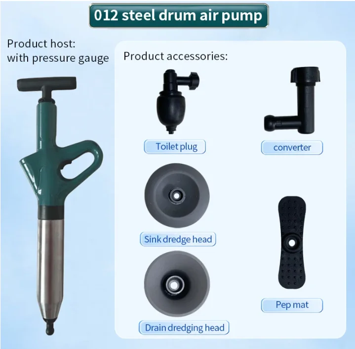 Efficient Toilet Plunger for Bathroom Floor Drain Sinks High Pressure Sewer Dredge Pipe Dredging Air Drain Blaster Clog Remover
Efficient Toilet Plunger for Bathroom Floor Drain Sinks High Pressure Sewer Dredge Pipe Dredging Air Drain Blaster Clog Remover