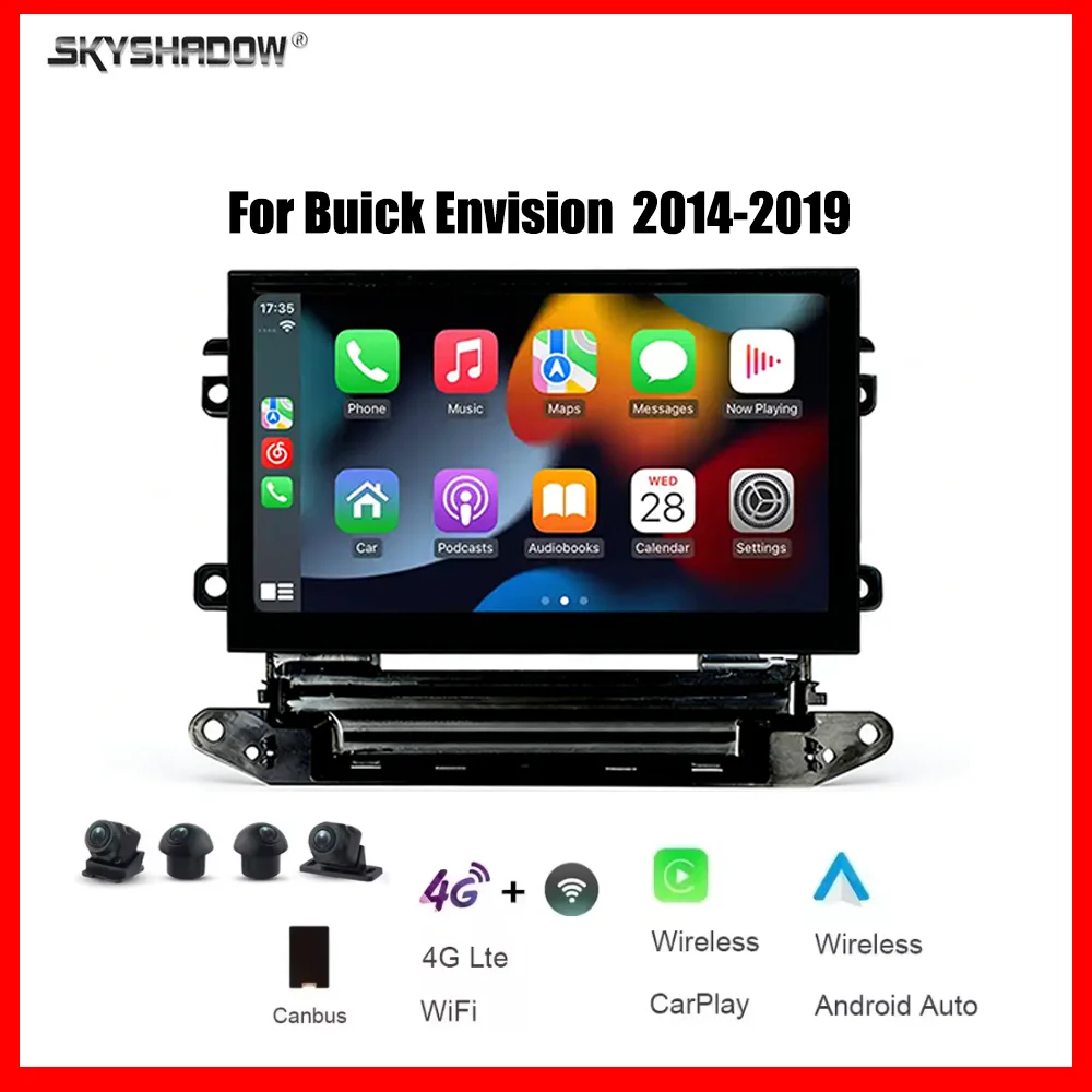 8" CarPlay Android 14.0 Car Multimedia Player 8 Core 12G+256G GPS Navigation 4G WIFI Bluetooth RDS For Buick Envision 2014-2019
8" CarPlay Android 14.0 Car Multimedia Player 8 Core 12G+256G GPS Navigation 4G WIFI Bluetooth RDS For Buick Envision 2014-2019