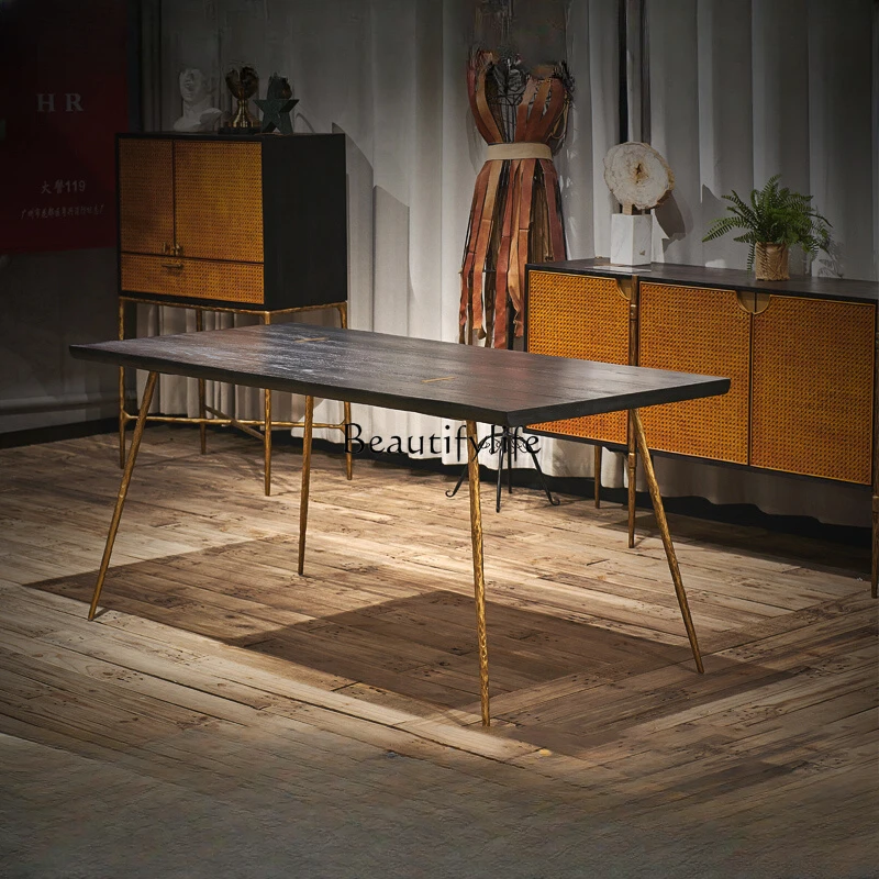 American Retro Industrial Style Mid-Ancient Nordic Simple Solid Wood Long Table
American Retro Industrial Style Mid-Ancient Nordic Simple Solid Wood Long Table