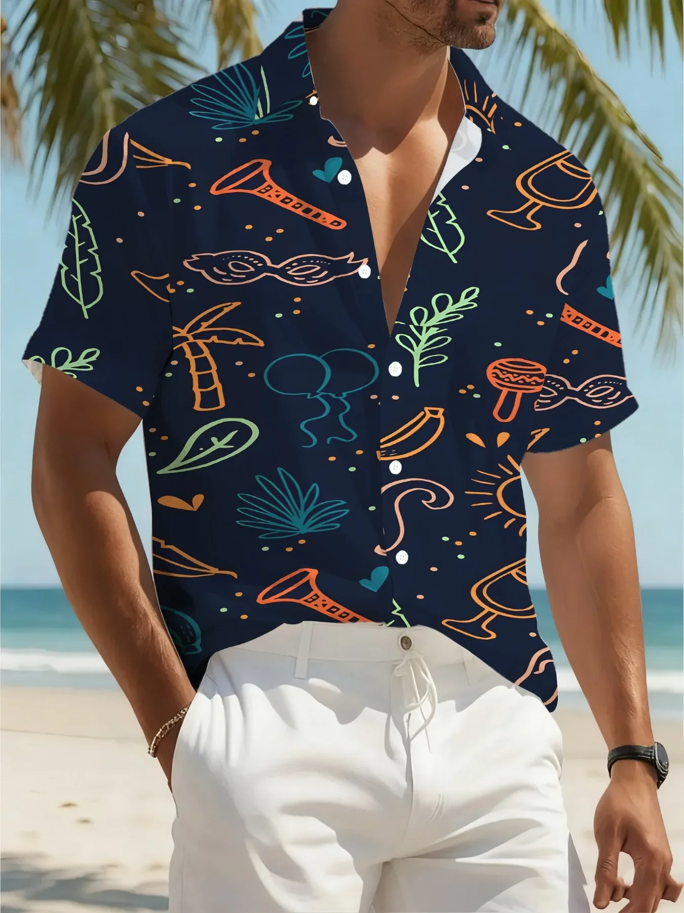 Summer Fashion Men's Man Short Sleeve Hawaiian Shirt Cool Graphic Print Breathable Fabric Stylish Tops For Beach Parties
Summer Fashion Men's Man Short Sleeve Hawaiian Shirt Cool Graphic Print Breathable Fabric Stylish Tops For Beach Parties