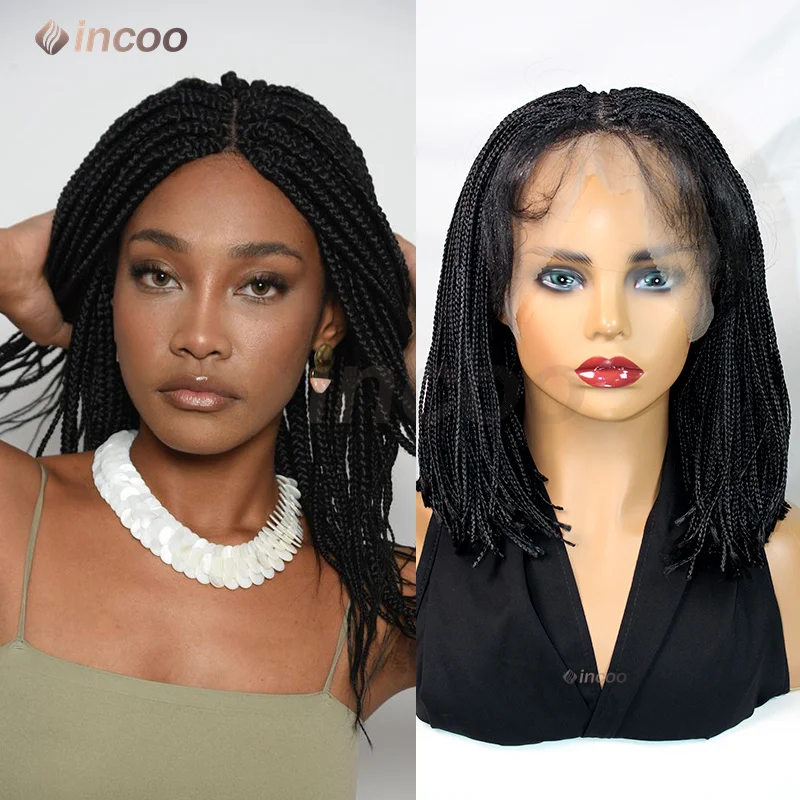 Micro Knotless Box Braided Wig 12in Short Bob Synthetic Hair 6x6 HD Lace Front Lightweight Middle Part Wig for Black Women
Micro Knotless Box Braided Wig 12in Short Bob Synthetic Hair 6x6 HD Lace Front Lightweight Middle Part Wig for Black Women